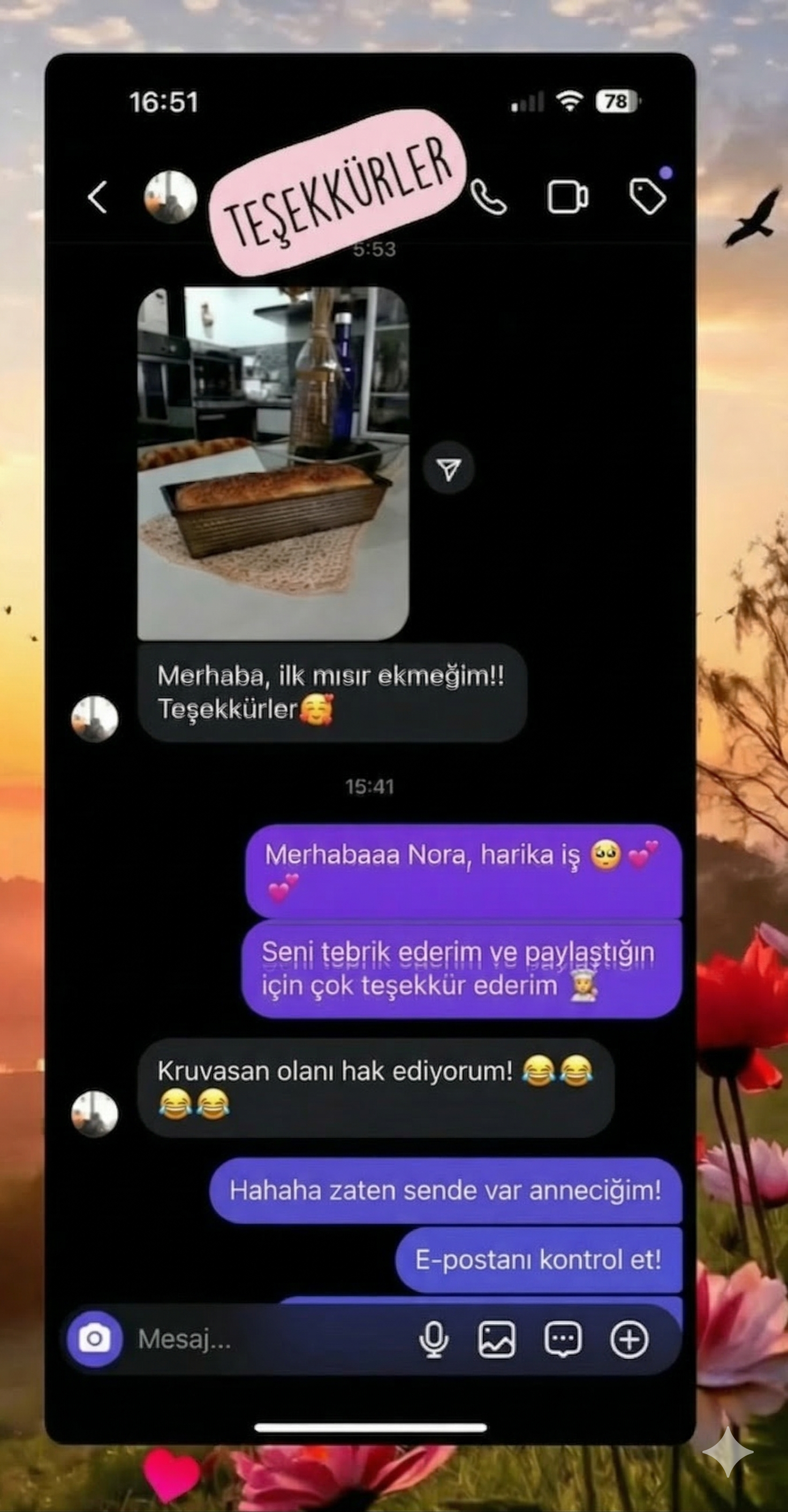 Instagram message 1